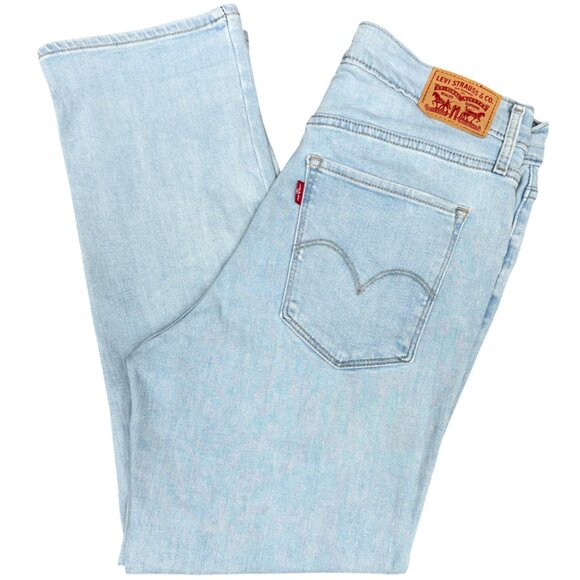 Women's LEVI'S 724‎ High Rise Straight Crop in Light Distressed Blue | Size 30 - Picture 6 of 8